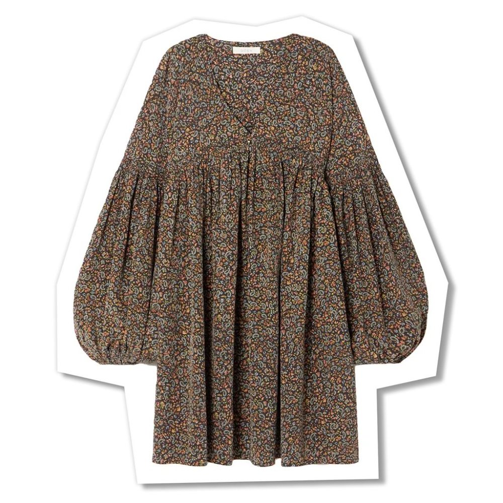 DOEN Pietra paisley-print silk crepe de chine mini dress (LIKE NEW) SZ M